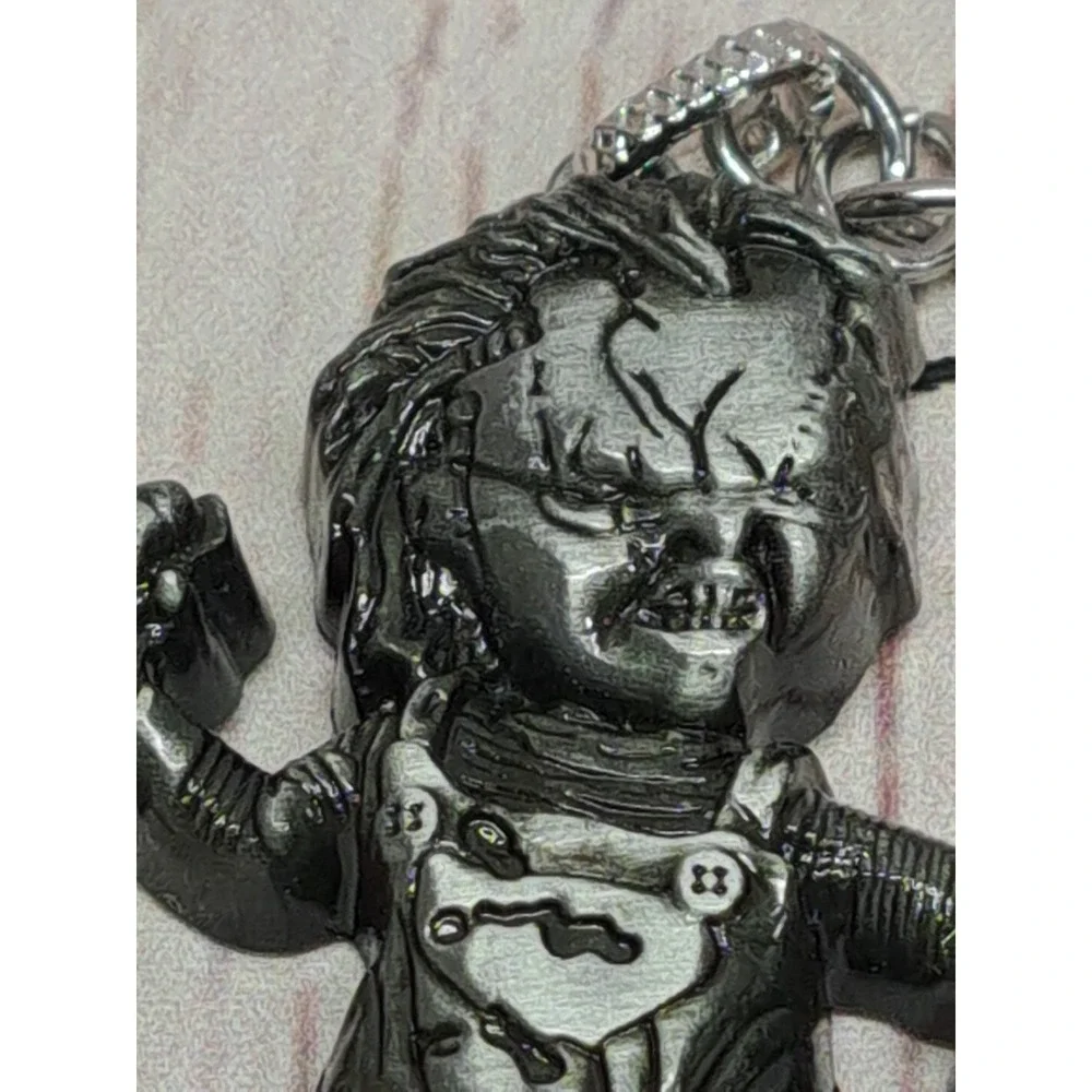 Chucky Keychain Horror Movie Serial Killer Slasher Doll Creepy Voodoo Slvr Color